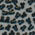 Glas-Perlen jet-schwarz, Inhalt 30 St&uuml;ck, antik, Gr&ouml;&szlig;e 7 mm