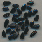 Glas-Perlen jet-schwarz, Inhalt 30 Stück, antik, Größe 7 x 4 mm, Tropfen