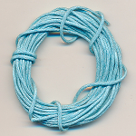 Baumwollband hell blau t&uuml;rkis, Inhalt 2,80 m, Gr&ouml;&szlig;e 1 mm, gewachst