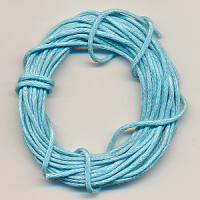 Baumwollband hell blau gewachst, 2,30 m, Größe 1 mm