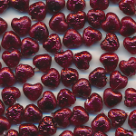 Krepp-Perlen wein-rot, Inhalt 100 St&uuml;ck, Gr&ouml;&szlig;e 6 mm, Glasperlen, Herz