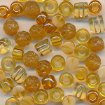 Glasperlen Mix honig-braun, Inhalt 50 St&uuml;ck, Gr&ouml;&szlig;e 8 - 6 mm