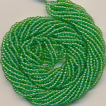Rocailles jade grün lüster, Inhalt 18 g, Größe 11/0, Strang