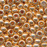 Rocailles gold metallic, Inhalt 11 g, Gr&ouml;&szlig;e 8/0, b&ouml;hmisch