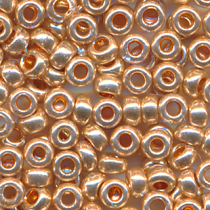 Rocailles gold pastell metallic, Inhalt 17 g, Gr&ouml;&szlig;e 8/0, b&ouml;hmisch