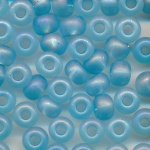 Rocailles blau matt silber, Inhalt 15 g, Gr&ouml;&szlig;e 6,2 mm, b&ouml;hmisch