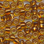 Rocailles kristall kupfer-gold lining, Inhalt 14 g, Gr&ouml;&szlig;e 6,5 mm, b&ouml;hmisch