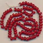 Rocailles inside-Perlen rot weiß, Inhalt 42...