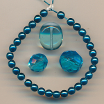 Glasperlen Mix blau, Inhalt 33 Stück, Größe 14 - 4 mm