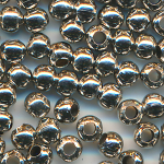 Metallperlen silberfarben, Inhalt 20 St&uuml;ck, Gr&ouml;&szlig;e 3 mm