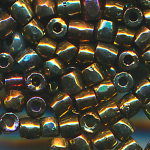 Rocailles bronze rainbow, 20 Gramm, Gr&ouml;&szlig;e 12/0, facettiert echte-alte Cut-Perlen