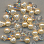 Wachsperlen perlmutt kristall, Inhalt 40 St&uuml;ck, Gr&ouml;&szlig;e 6 mm, Mix