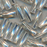 Stiftperlen kristall Silberblatt, Inhalt 20 Gramm, Gr&ouml;&szlig;e 10 mm x 4,0 mm, gedreht*