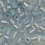 Hexa-Cut-Perlen grau satin Silbereinzug, Inhalt 20 g, Gr&ouml;&szlig;e 10/0