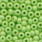 Rocailles opak poliert lind-grün, Größe 6/0  (4,0 mm), 100 Gramm