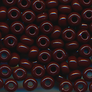 Rocailles opak poliert teak-braun, Größe 11/0  (2,1 mm). 100 Gramm
