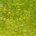 Rocaillesperlen transparent lime grün, Indianerperlen
