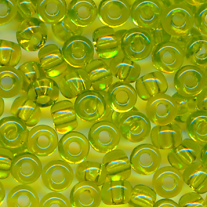 Rocailles klar lime grün, Größe  9/0  (2,6 mm), 100 Gramm