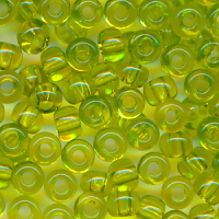 Rocailles klar lime grün, Größe  9/0...