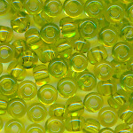 Rocailles klar lime grün, Größe  11/0  (2,1 mm), 100 Gramm