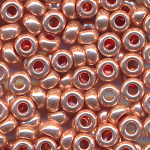 Rocailles terra rosa metallic matt, Inhalt 23 g, Größe 8/0, böhmisch
