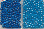 Rocailles Ton in Ton, blau, Inhalt 25 g, Gr&ouml;&szlig;e 6/0 - 8/0