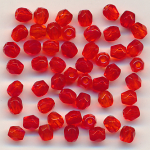 Facettenperlen glut rot, Inhalt 50 Stück, Größe 3 mm