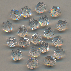 Facettenperlen kristall klar, Inhalt 16 Stück, Größe 6 mm