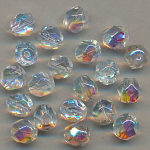 Facettenperlen kristall rainbow, Inhalt 16 St&uuml;ck, Gr&ouml;&szlig;e 6 mm, AB