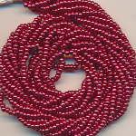 Rocailles rot metallic, Inhalt 13,5 g, Größe 10/0 (2,3 mm) böhmisch Strang