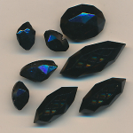 Glas-Perlen Mix jet-schwarz, Inhalt 8 St&uuml;ck, antik, Gr&ouml;&szlig;e 31 - 10 mm