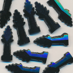 Glas-Perlen jet-schwarz, Inhalt 10 St&uuml;ck, antik, 2-Loch, Gr&ouml;&szlig;e 22 x 9 mm