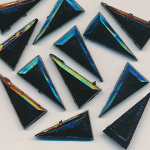 Glas-Perlen jet-schwarz, Inhalt 12 Stück, antik, 2-Loch, Größe 22 x 11 mm