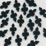 Glas-Perlen jet-schwarz, Inhalt 20 St&uuml;ck, antik, Gr&ouml;&szlig;e 13 x 8 mm