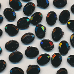 Glas-Perlen jet-schwarz, Inhalt 32 Stück, antik,...
