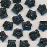 Glas-Perlen jet-schwarz, Inhalt 16 Stück, antik,...
