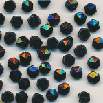 Glas-Perlen jet-schwarz, Inhalt 50 St&uuml;ck, antik, Gr&ouml;&szlig;e 5 mm