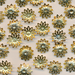 Perlkappen goldfarben, Inhalt 10 St&uuml;ck, Gr&ouml;&szlig;e 18 mm