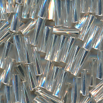 Stiftperlen kristall Silberblatt, Inhalt 20 Gramm, Gr&ouml;&szlig;e 8 mm x 2,5 mm, gedreht