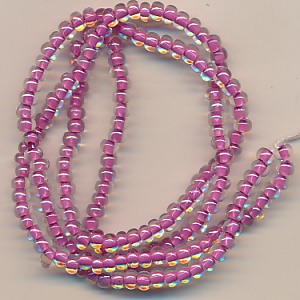 Rocailles kristall rosa lining, Inhalt 12 g, Größe 6/0, böhmisch Strang*