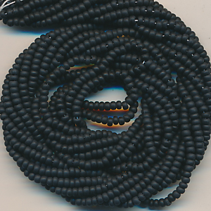 Rocailles schwarz black matt, Inhalt 12 g, Größe 11/0, böhmisch Strang