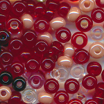 Rocailles Mix rot rubin, Inhalt 16 g, Gr&ouml;&szlig;e 9/0 - 7/0