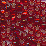 Rocailles rubin rot Silberblatt, Inhalt 23 g, Gr&ouml;&szlig;e 6 mm b&ouml;hmisch