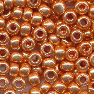 Rocailles kupfer-gold metallic, Größe 8/0  (3,0 mm), 100 Gramm