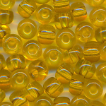 Rocailles gelb transparent, 100 Gramm, Gr&ouml;&szlig;e 8,2 mm, Gro&szlig;loch