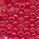 Rocailles rot lüster, Inhalt 10 g, Größe 6/0 (4 mm), böhmisch