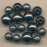 Glasperlen silber grau, Inhalt 16 St&uuml;ck, Gr&ouml;&szlig;e 13 - 10 mm, Mix
