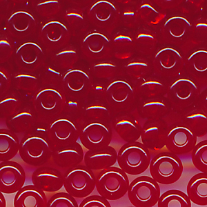 Rocailles klar rot, Größe 8/0  (3,0 mm), 20 Gramm