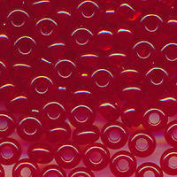 Rocailles klar rot, Größe 8/0  (3,0 mm), 20 Gramm