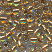 Rocailles kristall messing-gold lining, Größe...